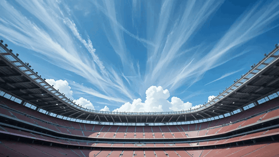 Empty football stadium with blue sky, representing Farrer & Co's sports law practice