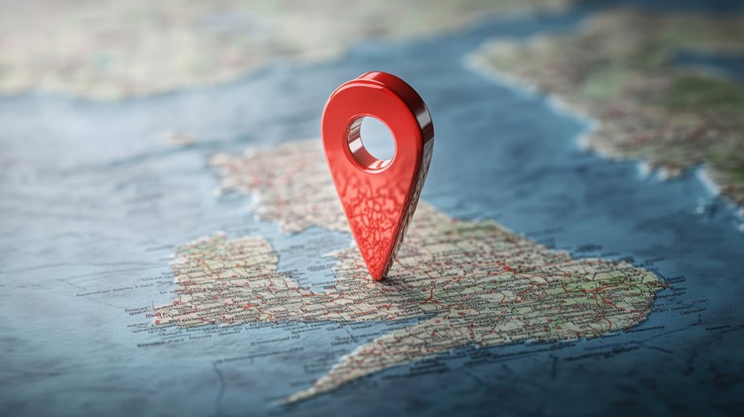 uk pin on map