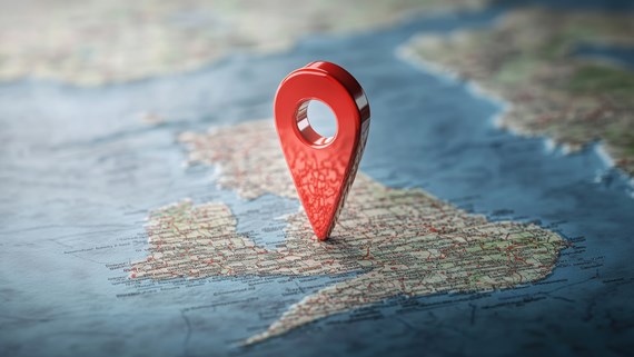 uk pin on map