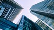 looking up at buildings