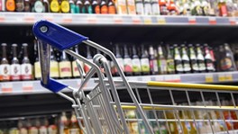 Supermarket drinks aisle