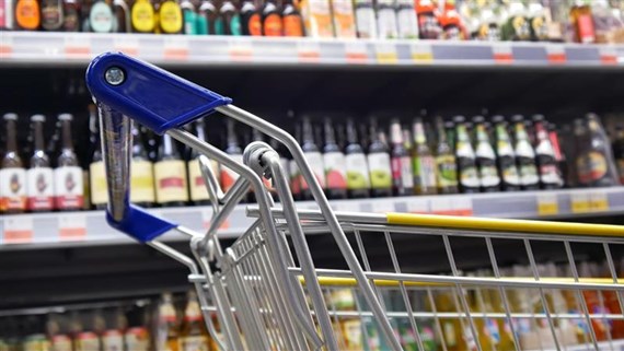 Supermarket drinks aisle