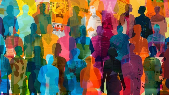 abstract people in multiple colours