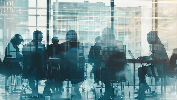 meeting room with people