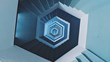 blue abstract stairs
