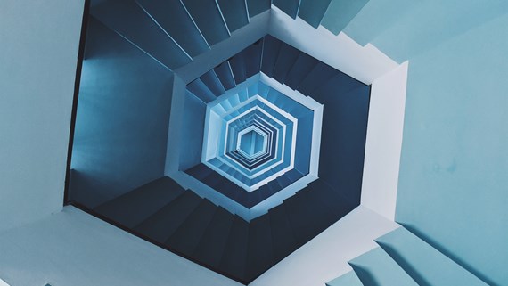 blue abstract stairs