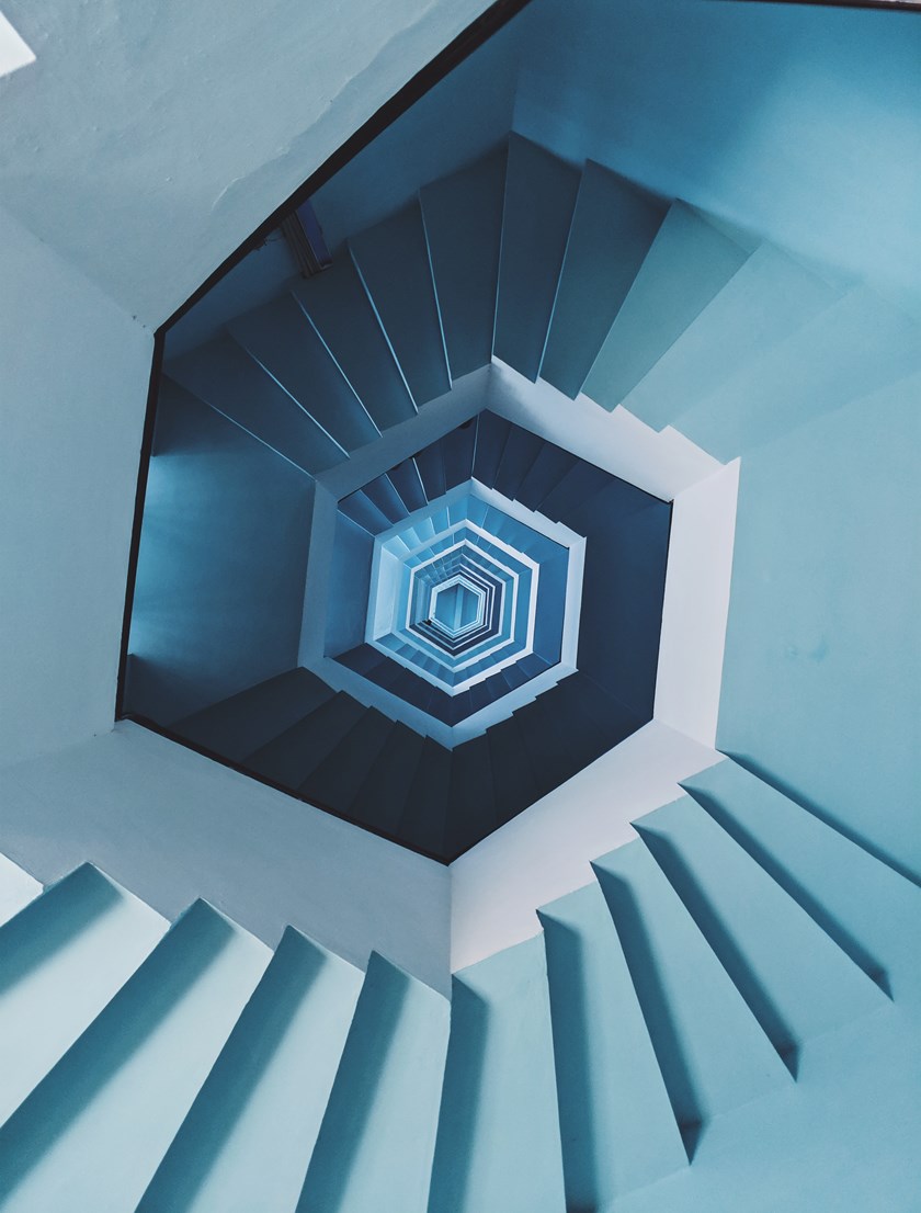 blue abstract stairs