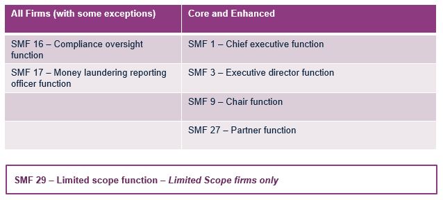 Senior Management Functions