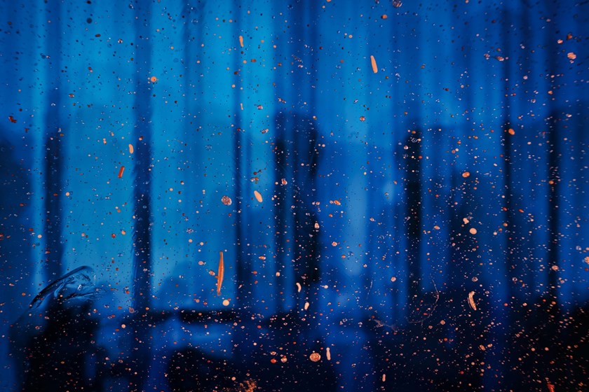 dark blue with orange abstract