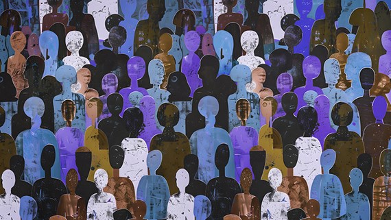 Lots of people in different colours