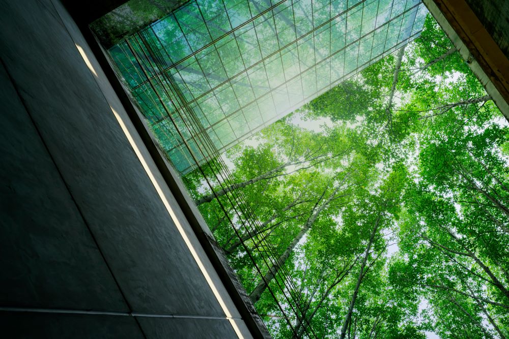 green modern building