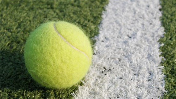 tennis ball on the line