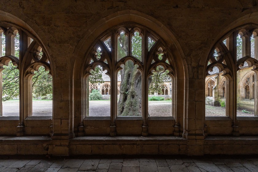 Cloisters hallway at a university