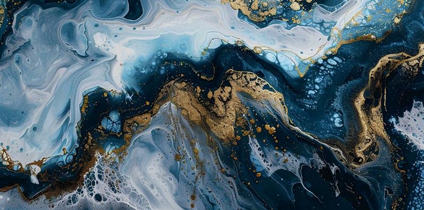 Abstract image of waves - blue and gold