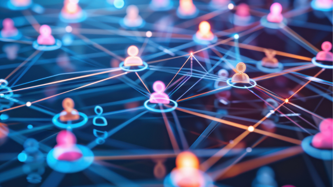 colourful network of people