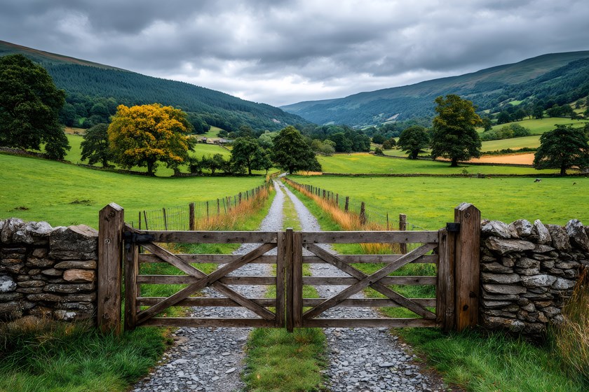 Wooden farm gate