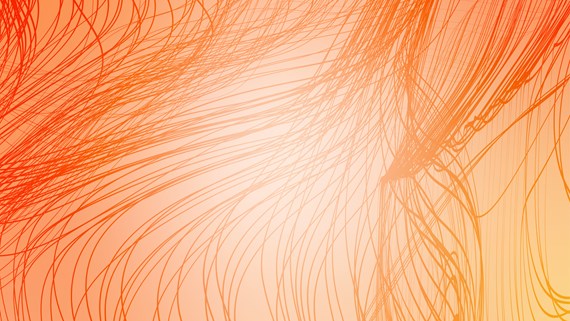 Orange image with oragne strings across