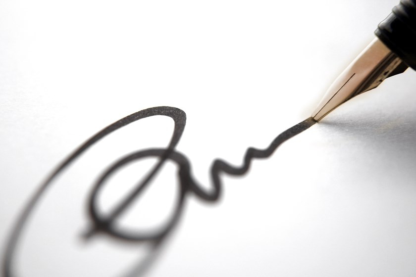 Signature - signing a document