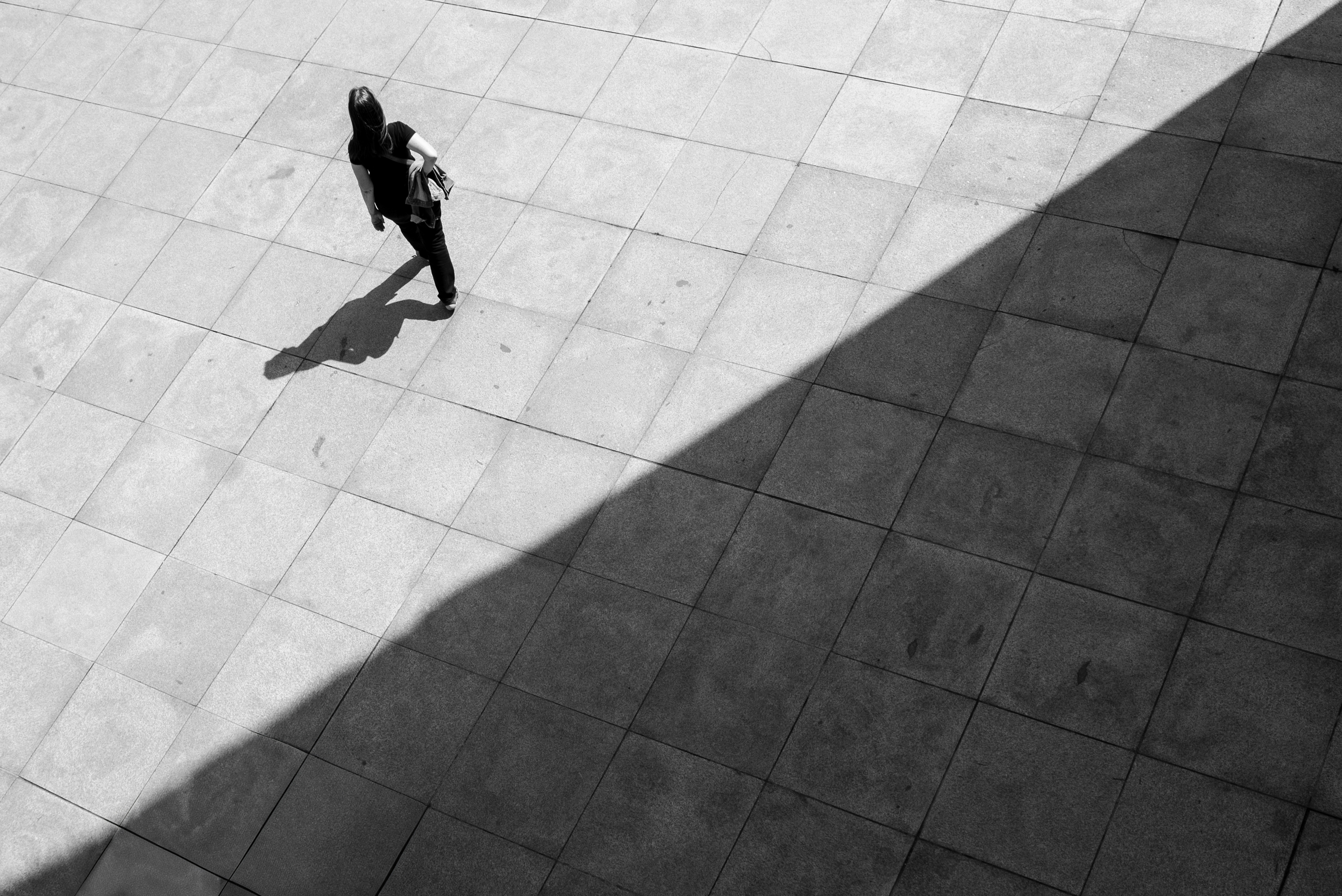 Silhouette of person walking