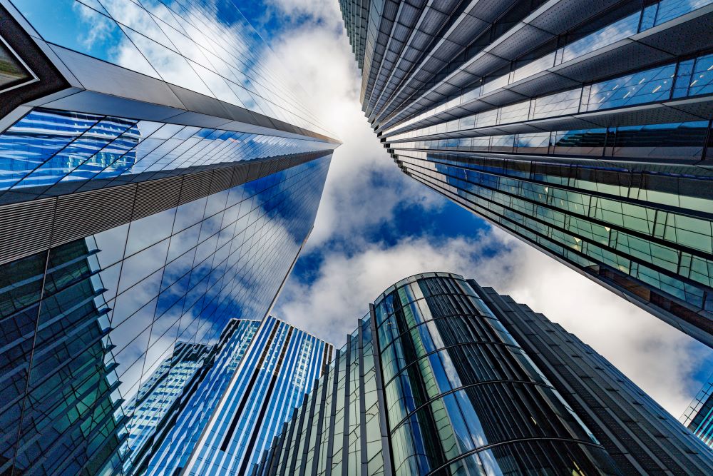 skyscrapers in city