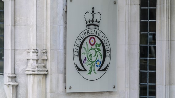 The Supreme Court sign
